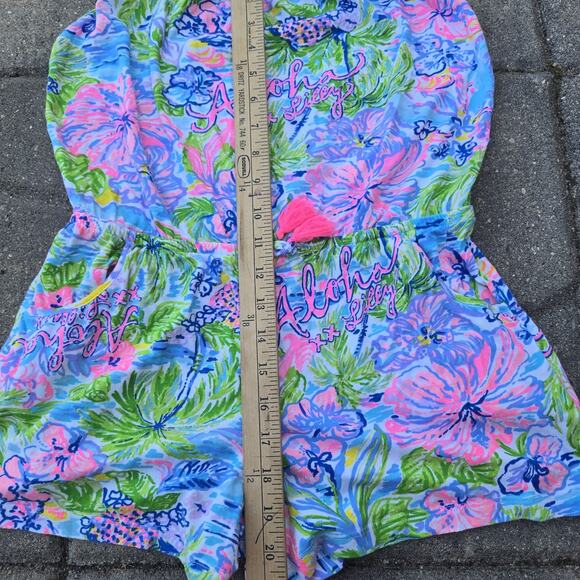 LILLY PULITZER Girls Aloha Romper Colorful Print Cotton XL 12-14 - Picture 7 of 7